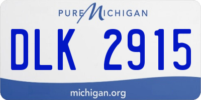 MI license plate DLK2915