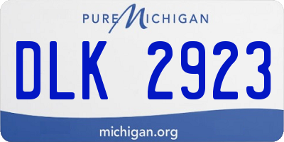 MI license plate DLK2923