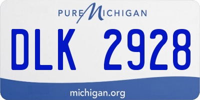 MI license plate DLK2928