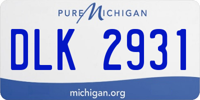 MI license plate DLK2931