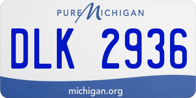 MI license plate DLK2936