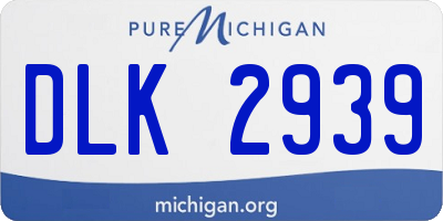 MI license plate DLK2939