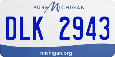 MI license plate DLK2943