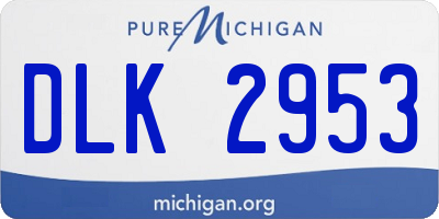 MI license plate DLK2953