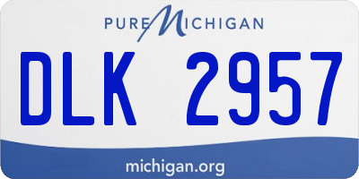 MI license plate DLK2957