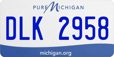 MI license plate DLK2958