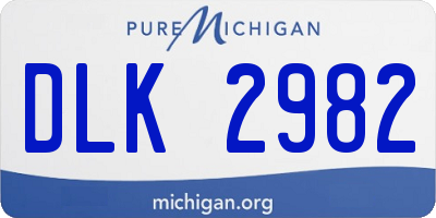 MI license plate DLK2982