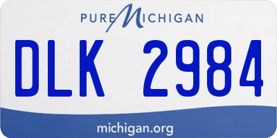 MI license plate DLK2984