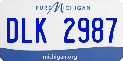 MI license plate DLK2987