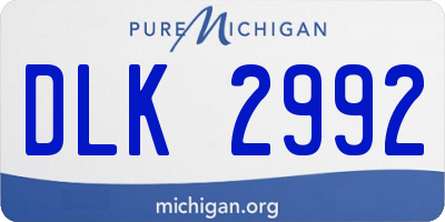 MI license plate DLK2992