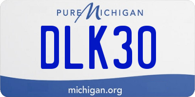 MI license plate DLK30