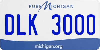 MI license plate DLK3000