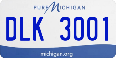 MI license plate DLK3001