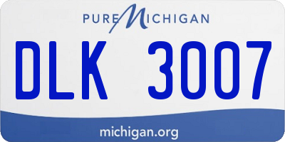 MI license plate DLK3007