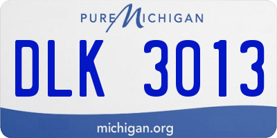 MI license plate DLK3013