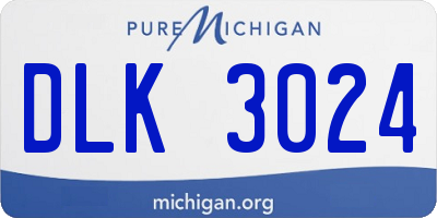 MI license plate DLK3024