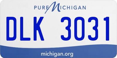 MI license plate DLK3031