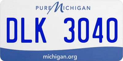 MI license plate DLK3040