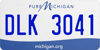 MI license plate DLK3041
