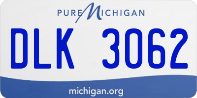 MI license plate DLK3062