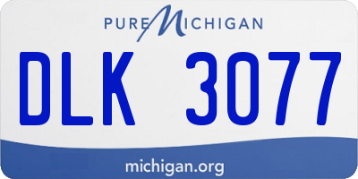 MI license plate DLK3077