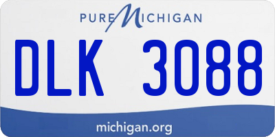 MI license plate DLK3088