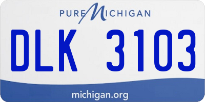 MI license plate DLK3103