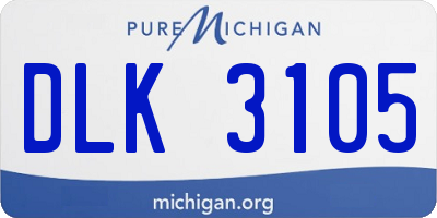 MI license plate DLK3105