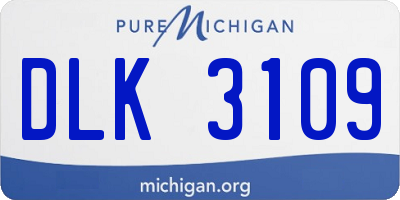 MI license plate DLK3109