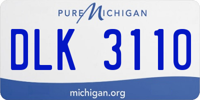 MI license plate DLK3110