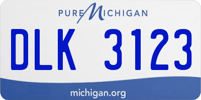 MI license plate DLK3123