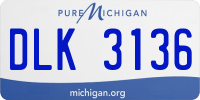 MI license plate DLK3136