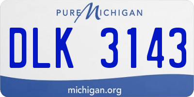 MI license plate DLK3143