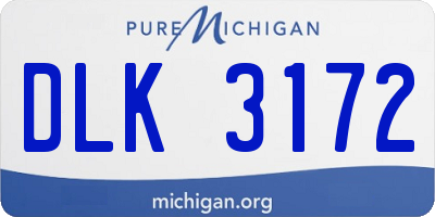 MI license plate DLK3172