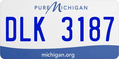 MI license plate DLK3187