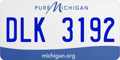 MI license plate DLK3192