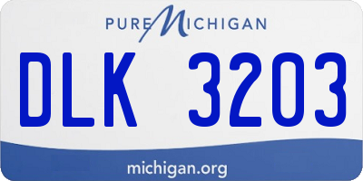 MI license plate DLK3203