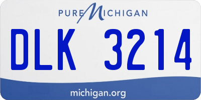 MI license plate DLK3214