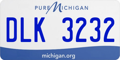 MI license plate DLK3232