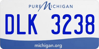 MI license plate DLK3238