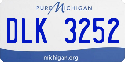 MI license plate DLK3252