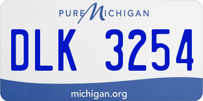 MI license plate DLK3254