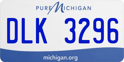 MI license plate DLK3296