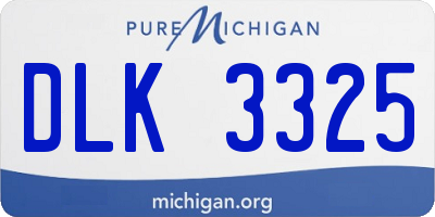 MI license plate DLK3325
