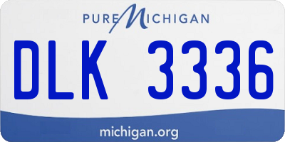 MI license plate DLK3336