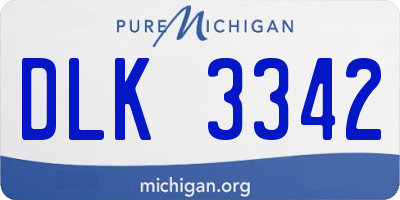 MI license plate DLK3342