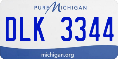 MI license plate DLK3344