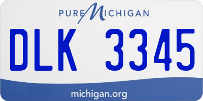 MI license plate DLK3345
