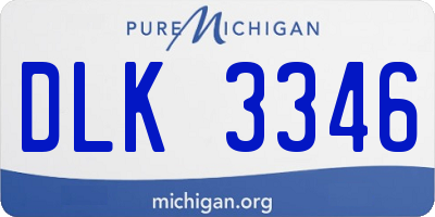 MI license plate DLK3346