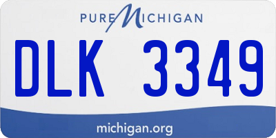MI license plate DLK3349